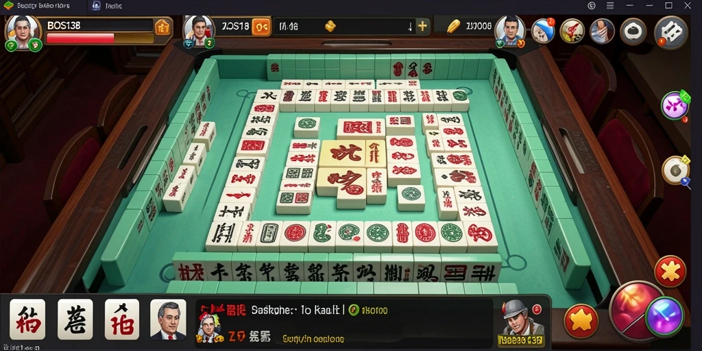 Tampilan menarik dari gameplay Mahjong di BOS138.