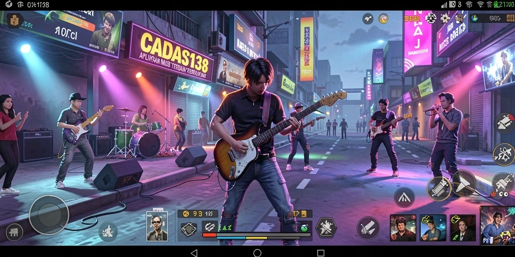Screenshot menunjukkan fitur karaoke interaktif CADAS138 dengan berbagai pilihan lagu.
