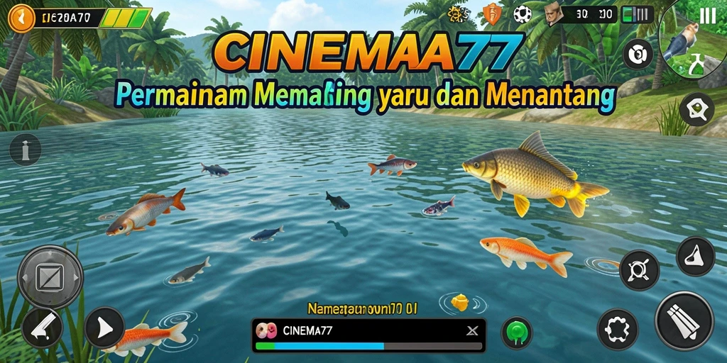 Tampilan menarik dari gameplay memancing di CINEMA77.