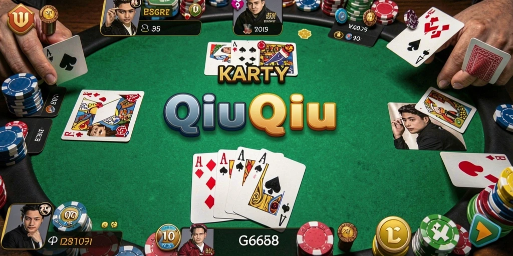Screenshot gameplay G668 yang menampilkan aksi kartu QiuQiu.