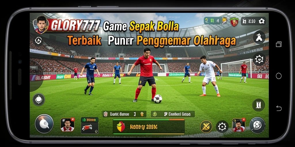 Tampilan dinamika gameplay sepak bola di GLORY777.