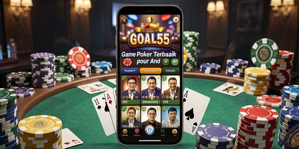 Screenshot gameplay GOAL55 yang menunjukkan suasana permainan poker yang seru.