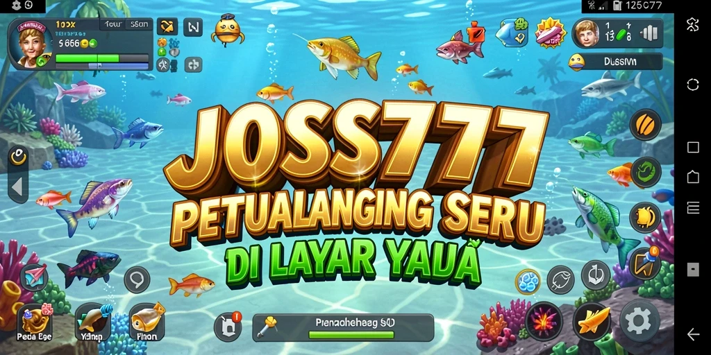 Screenshot gameplay JOSS777 yang menunjukkan aksi memancing yang seru.