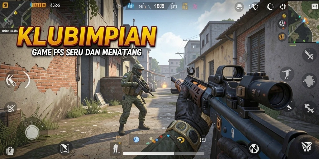 Screenshot gameplay KLUBIMPIAN yang menunjukkan aksi tembak-menembak intens.