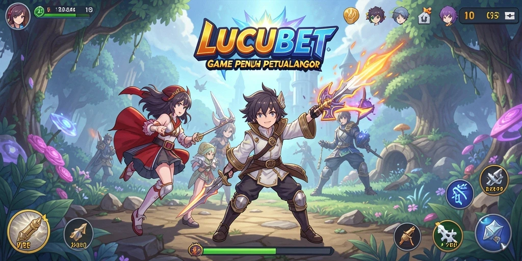 Screenshot gameplay LUCUBET menampilkan aksi seru karakter anime.