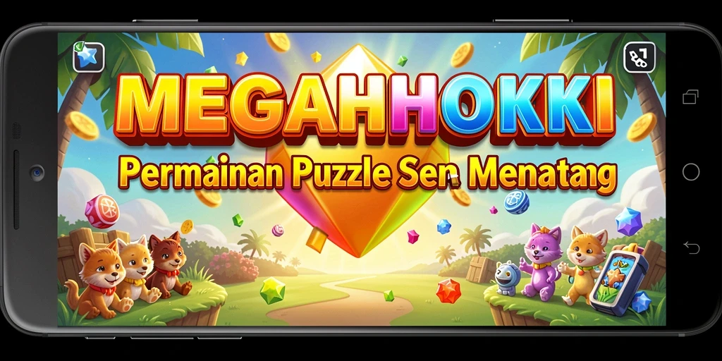 Tampilan gameplay seru dari MEGAHOKI dengan puzzle yang menantang.