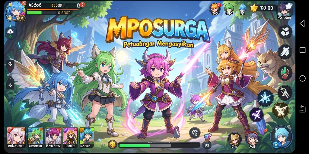 Tampilan gameplay seru di dunia anime yang menakjubkan.