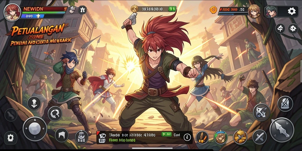 Gameplay seru di NEWIDN dengan karakter anime yang menarik.