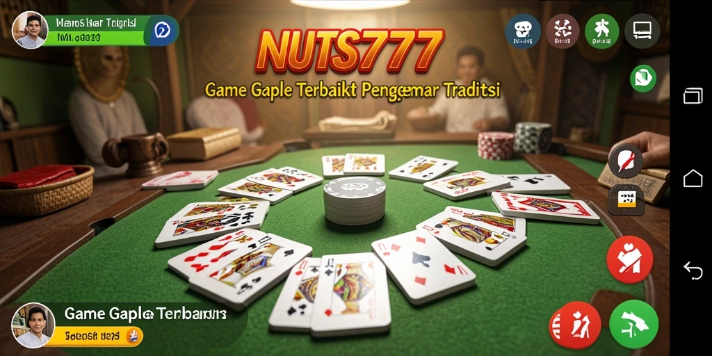 Tampilan menarik gameplay Gaple dalam NUTS777 yang seru.