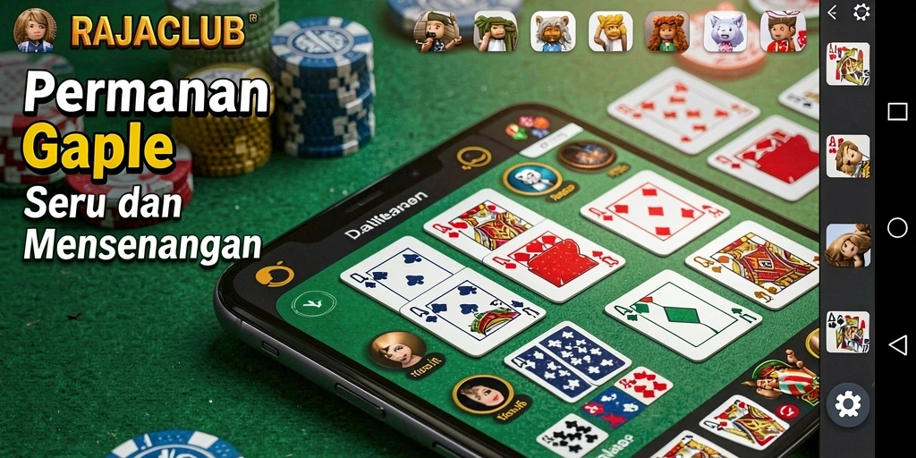 Screenshot gameplay RAJACLUB yang menampilkan suasana seru bermain Gaple.