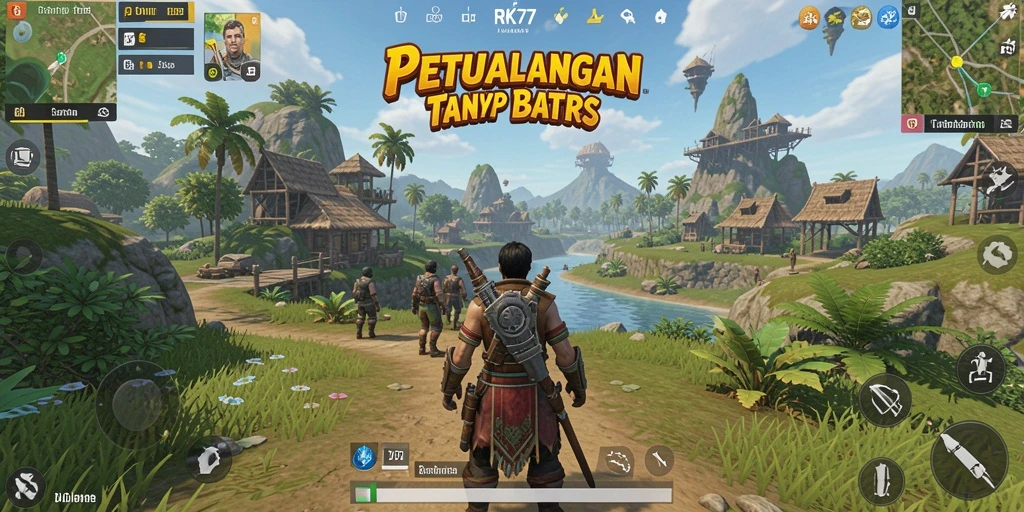 Screenshot gameplay RK77 menampilkan dunia Open World yang luas dan menakjubkan.