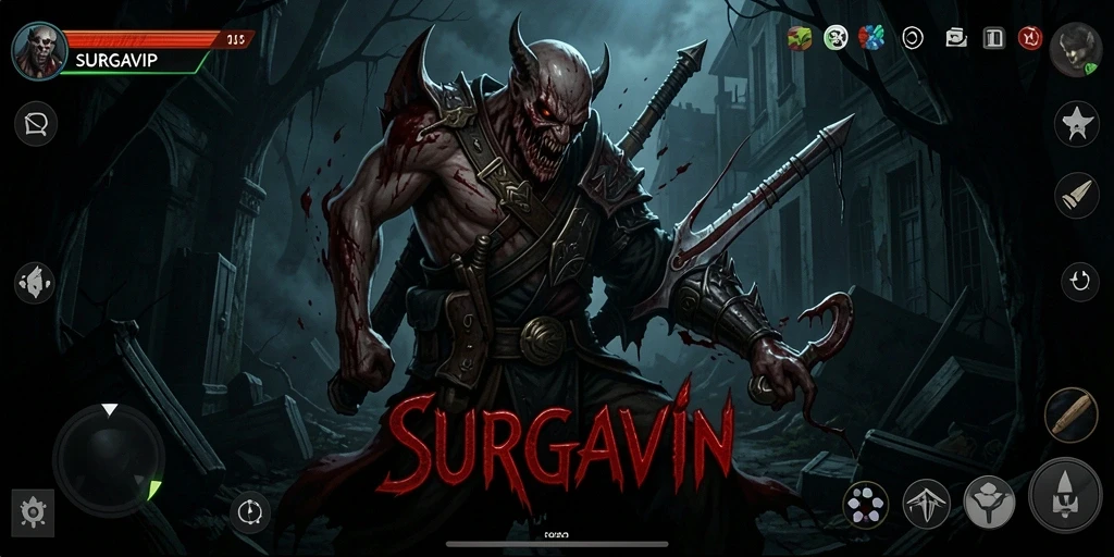 Screenshot gameplay SURGAVIP yang mencekam dan penuh kengerian.