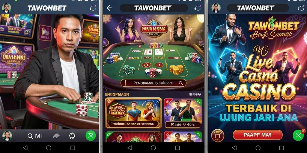 Tampilan gameplay Live Casino yang memukau dan interaktif di TAWONBET.