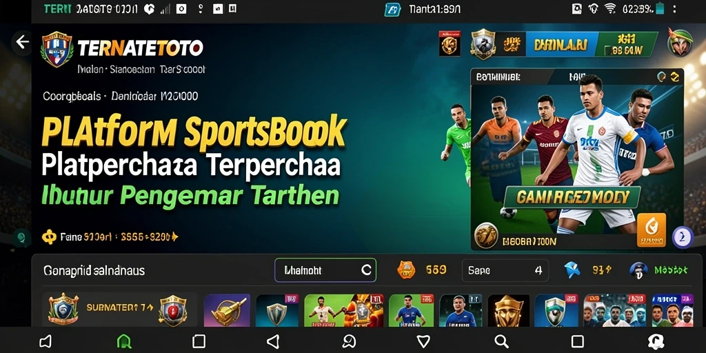 Tampilan menarik dari aplikasi Sportsbook TERNATETOTO dengan fitur taruhan langsung.