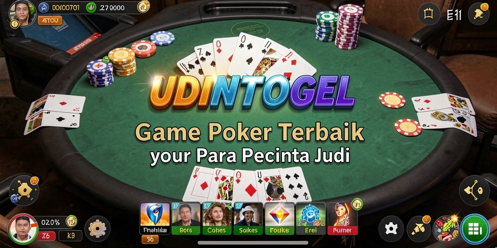 Screenshot gameplay UDINTOGEL menunjukkan aksi seru permainan Poker.