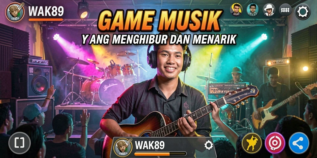 Tampilan gameplay WAK89 dengan fitur musik yang interaktif.
